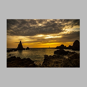 Puesta de sol en el Arrecife de las Sirenas - Cabo de Gata - Almería. © JGM