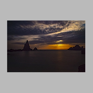 Puesta de sol en el Arrecife de las Sirenas - Cabo de Gata - Almería. © JGM