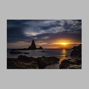 Puesta de sol en el Arrecife de las Sirenas - Cabo de Gata - Almería. © JGM
